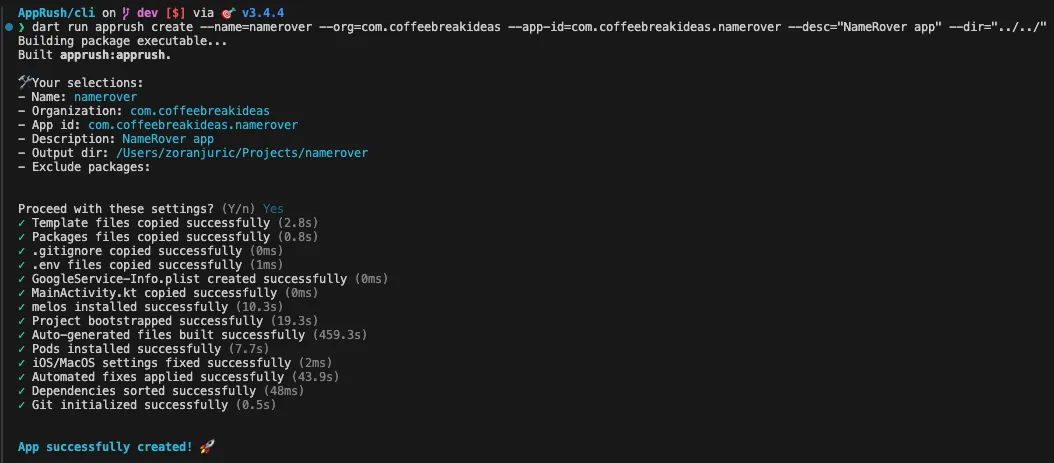AppRush CLI